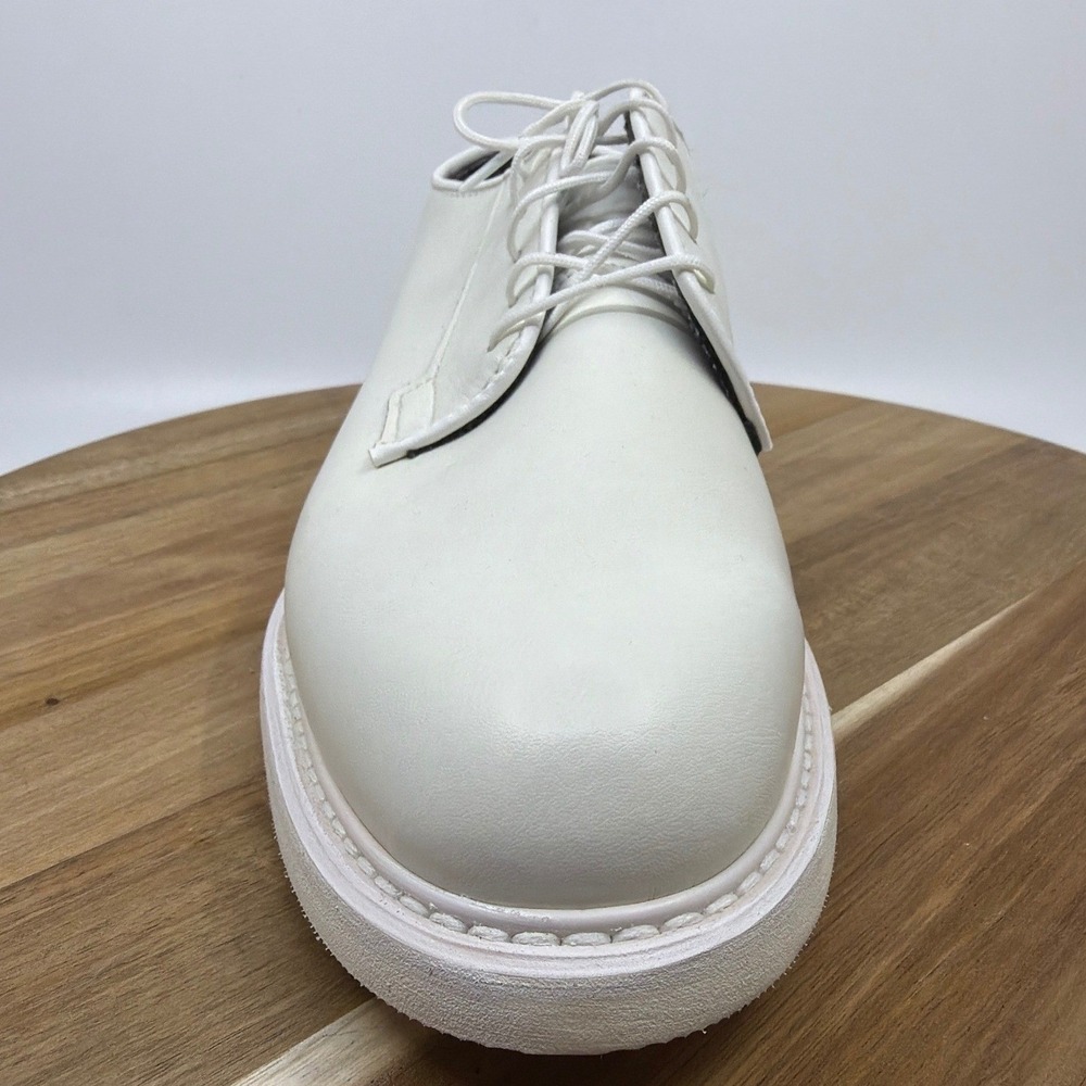 Bates Lites Leather Oxford Shoes Mens 8 D White Excellent‎ Military Dress 00131 - Picture 10 of 16